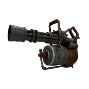 Damascus and Mahogany Minigun (Well-Worn)